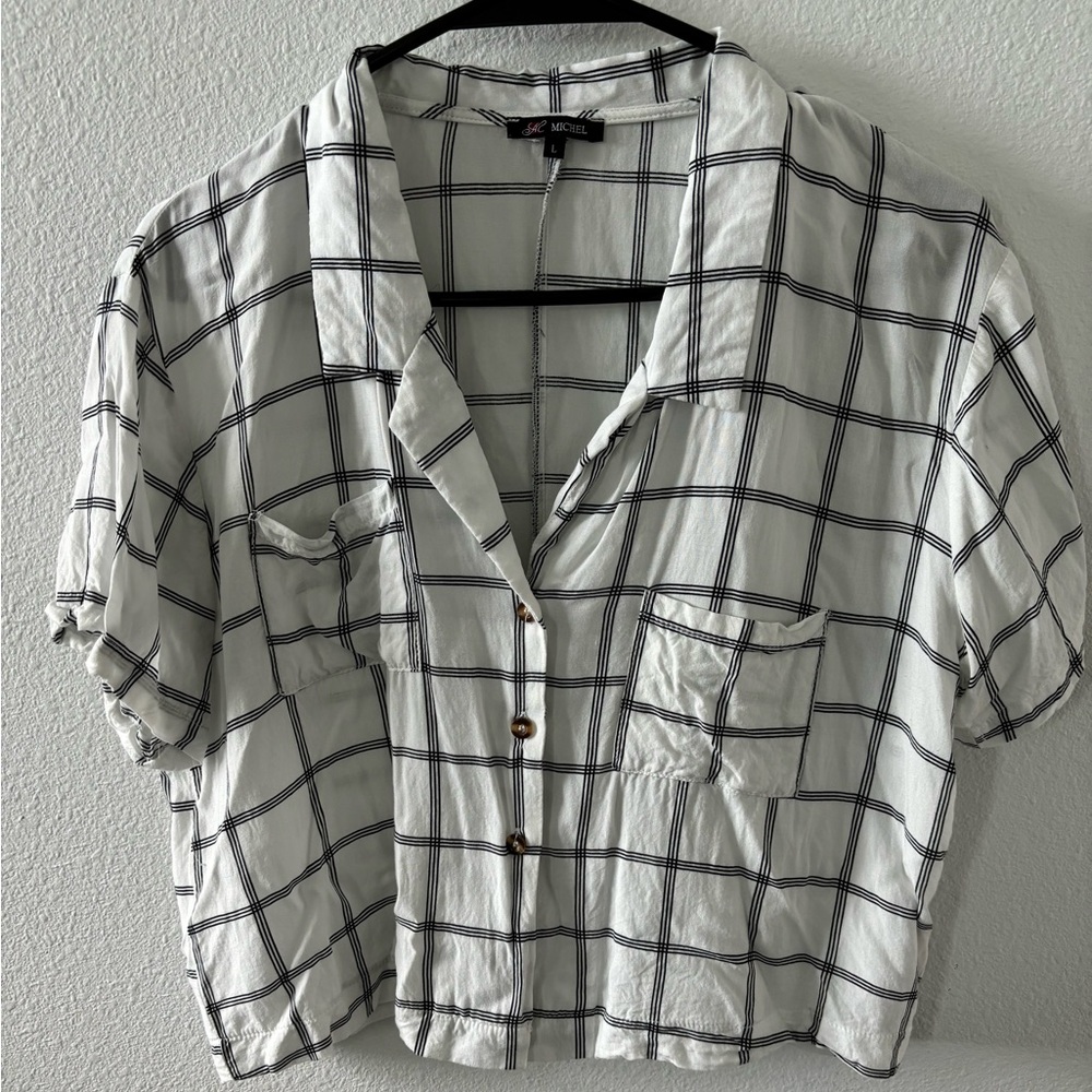 White button up blouse